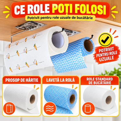 Suport pentru Prosoape de Hârtie și Role – Montaj Sub Dulap