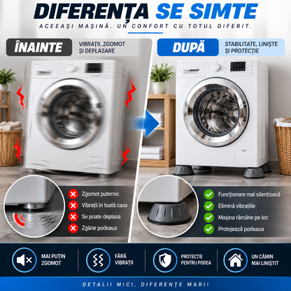 Picioare pentru Mașina de Spălat – Reduc Vibrațiile și Zgomotul