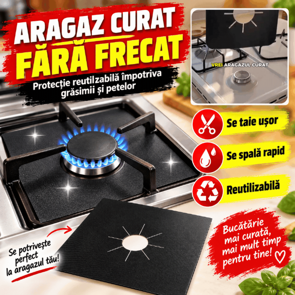 Protecție pentru Aragaz – Folii Reutilizabile Anti-Murdărie