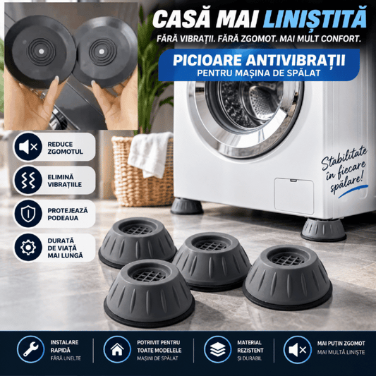 Picioare pentru Mașina de Spălat – Reduc Vibrațiile și Zgomotul